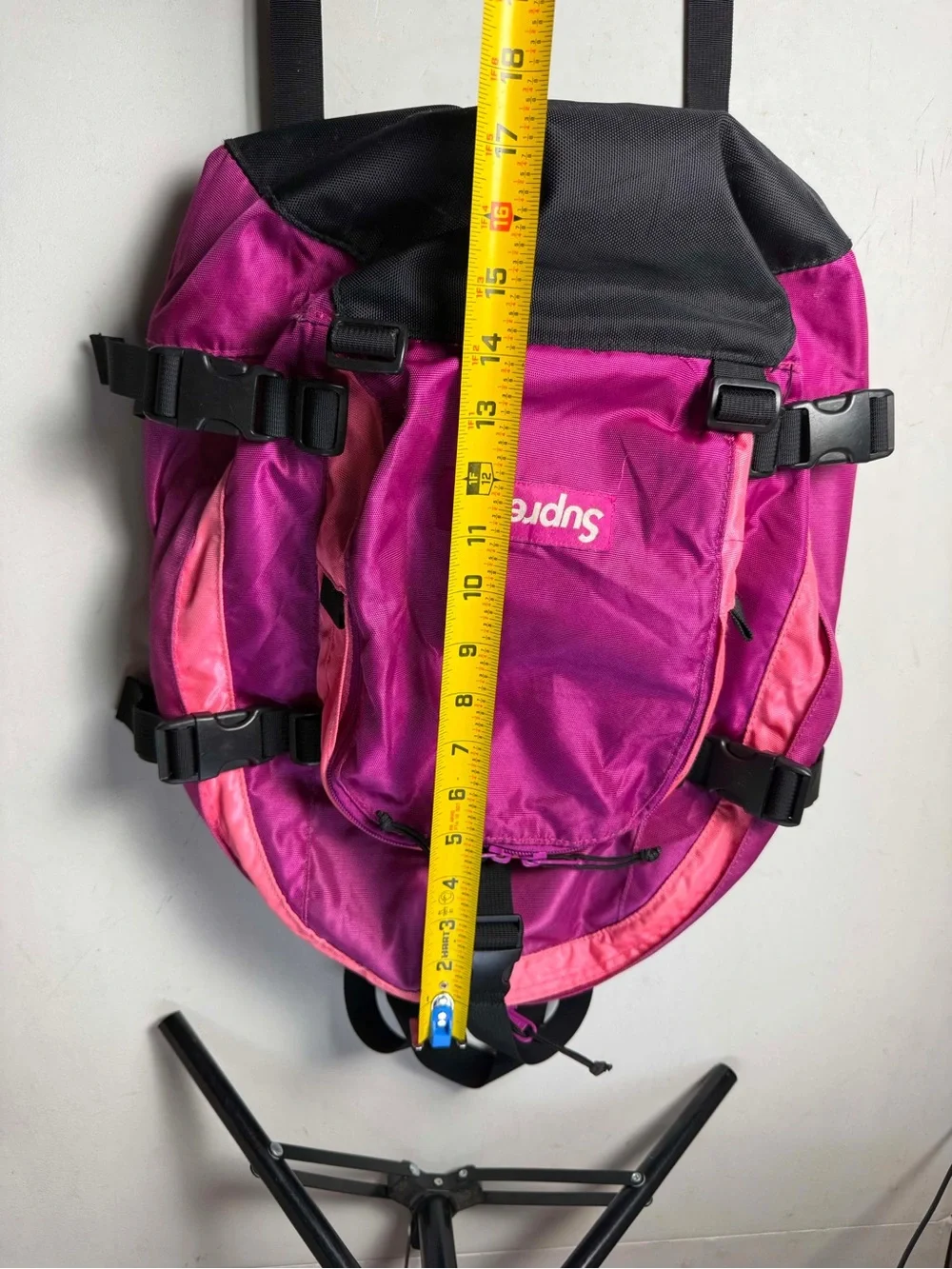 Supreme 19AW Backpack Rucksack Bag Magenta Purple Pink Used LIFE-0